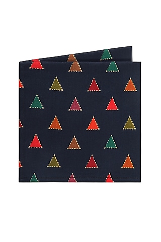 Blue Printed Pocket Square by Closet Code
