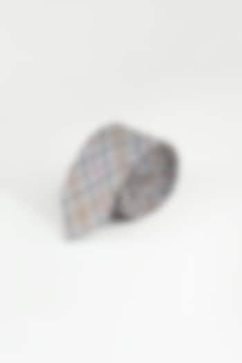 Grey Tie With Checks by Closet Code