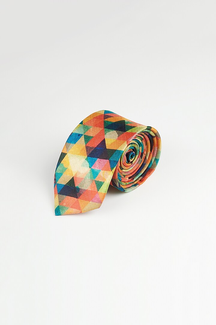 Multi Colored Printed Tie by Closet Code