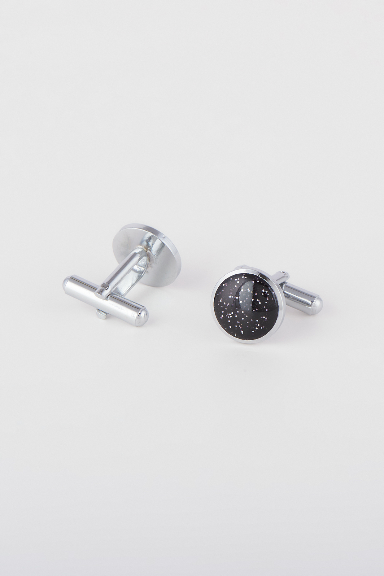 Black & Silver Cufflinks by Closet Code