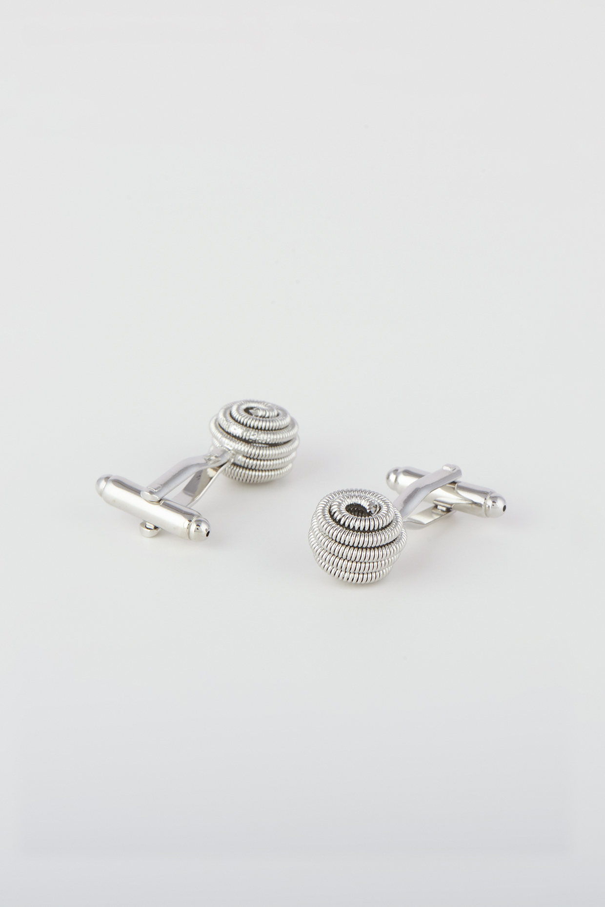 Silver Metal Classic Cufflinks by Closet Code