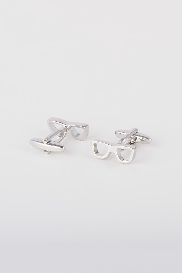 Silver Nerdy Glasses Cufflinks by Closet Code