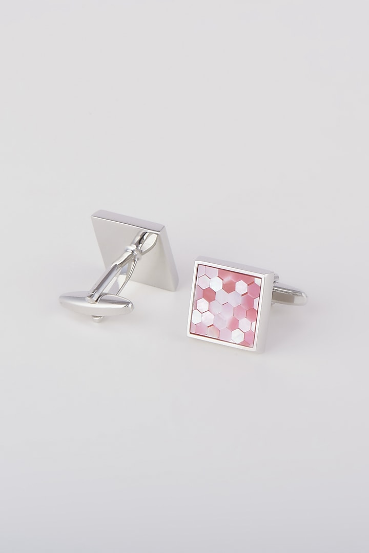 Pink Mother Of Pearl Cufflinks by Closet Code