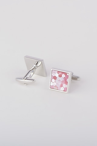 Pink Mother Of Pearl Cufflinks by Closet Code