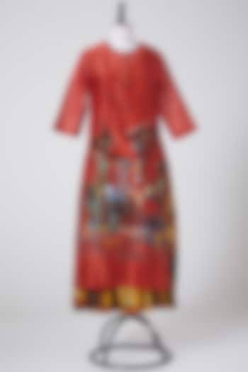 Maroon Hand Painted Kurta With Dress by CLOS at Pernia's Pop Up Shop