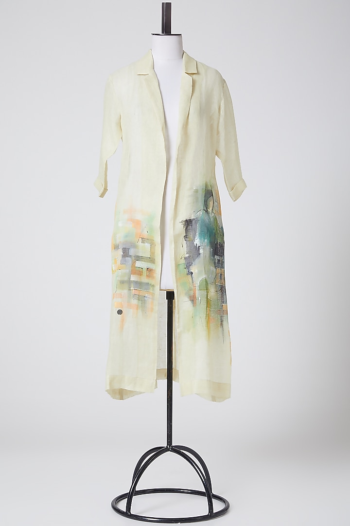 Lemon Hand Painted Linen Jacket by CLOS at Pernia's Pop Up Shop