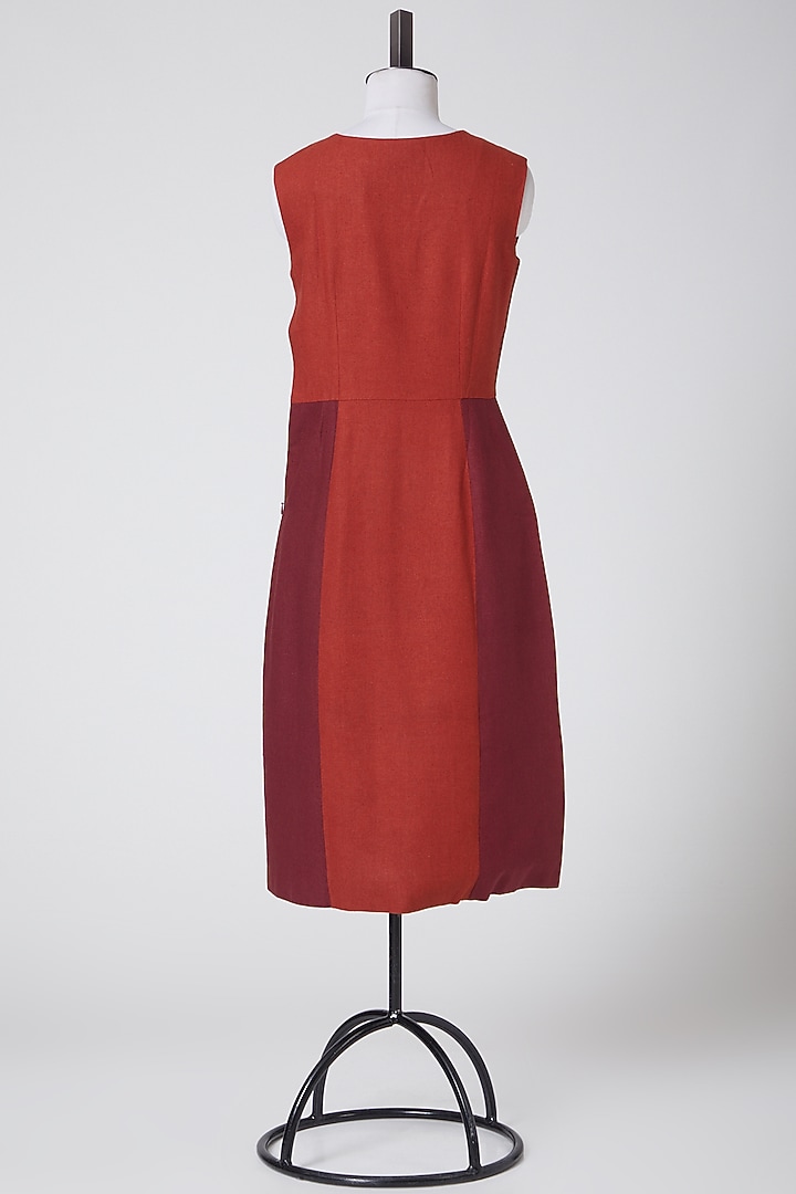 Maroon Matka Silk Jumpsuit by CLOS at Pernia's Pop Up Shop