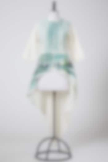 White Hand Painted Peplum Dress by CLOS at Pernia's Pop Up Shop