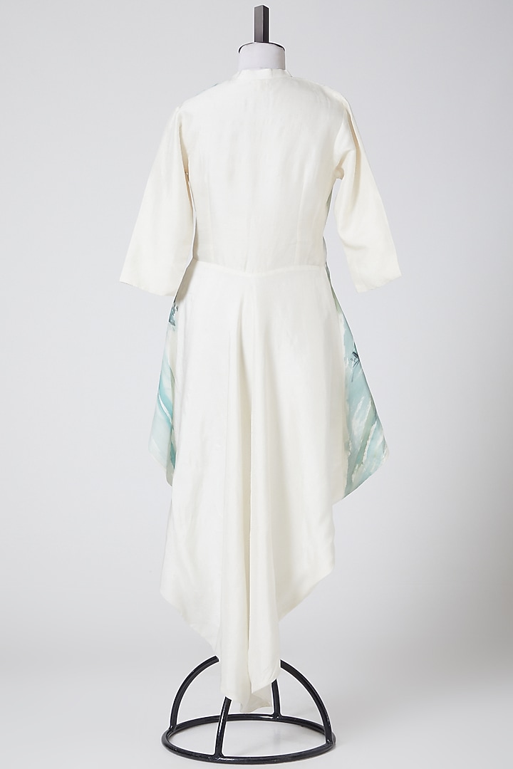 White Hand Painted Peplum Vacation Dress by CLOS at Pernia's Pop Up Shop