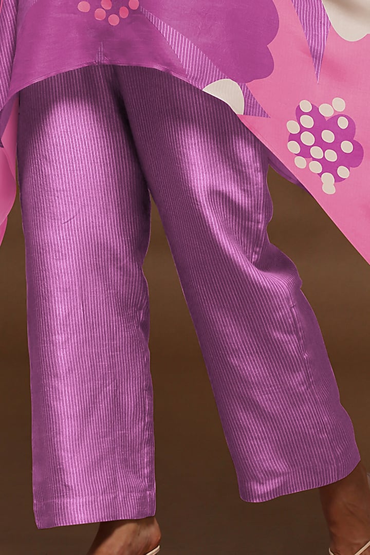 Light Purple Dupion Silk Kaftan Tunic Set by CLOS at Pernia's Pop Up Shop
