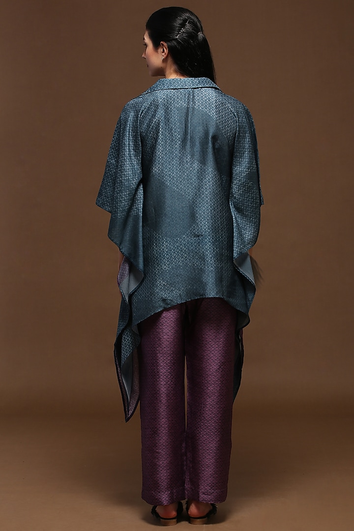 Shamrock Green & Dull Purple Kaftan Tunic Set by CLOS at Pernia's Pop Up Shop