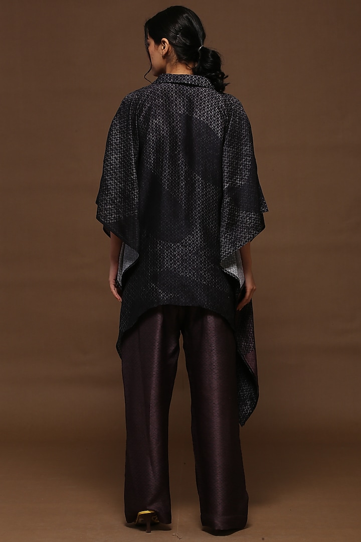 Walnut & Stone Brown Dupion Silk Kaftan Tunic Set by CLOS at Pernia's Pop Up Shop