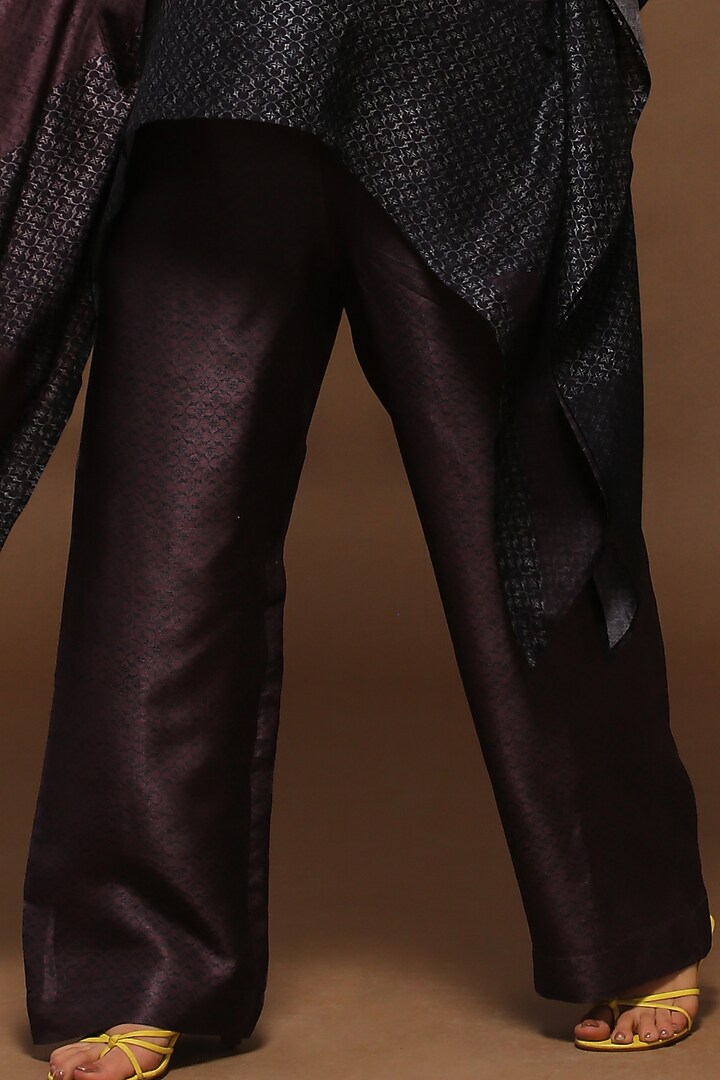 Walnut & Stone Brown Dupion Silk Kaftan Tunic Set by CLOS at Pernia's Pop Up Shop