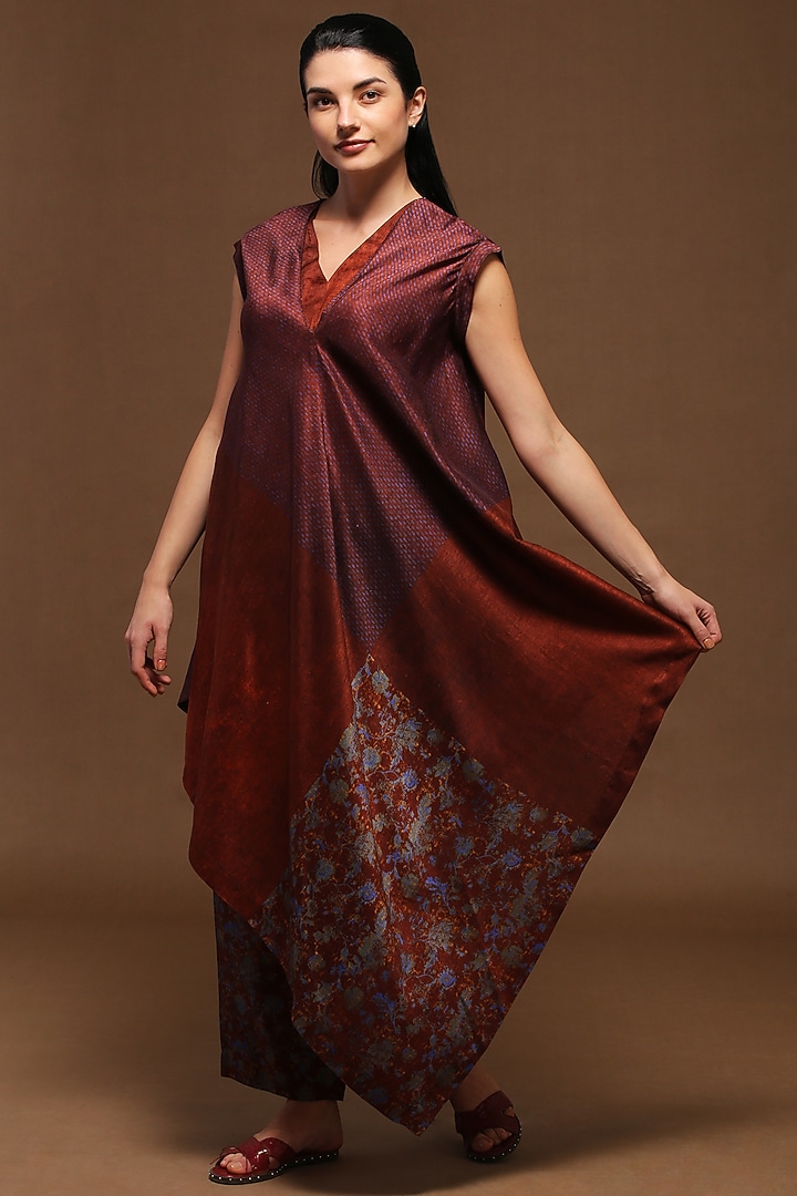 Berry Wine Dupion Silk Tunic Set by CLOS at Pernia's Pop Up Shop
