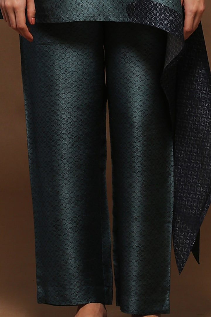 Prestige Blue & Lake Blue Dupion Silk Tunic Set by CLOS at Pernia's Pop Up Shop