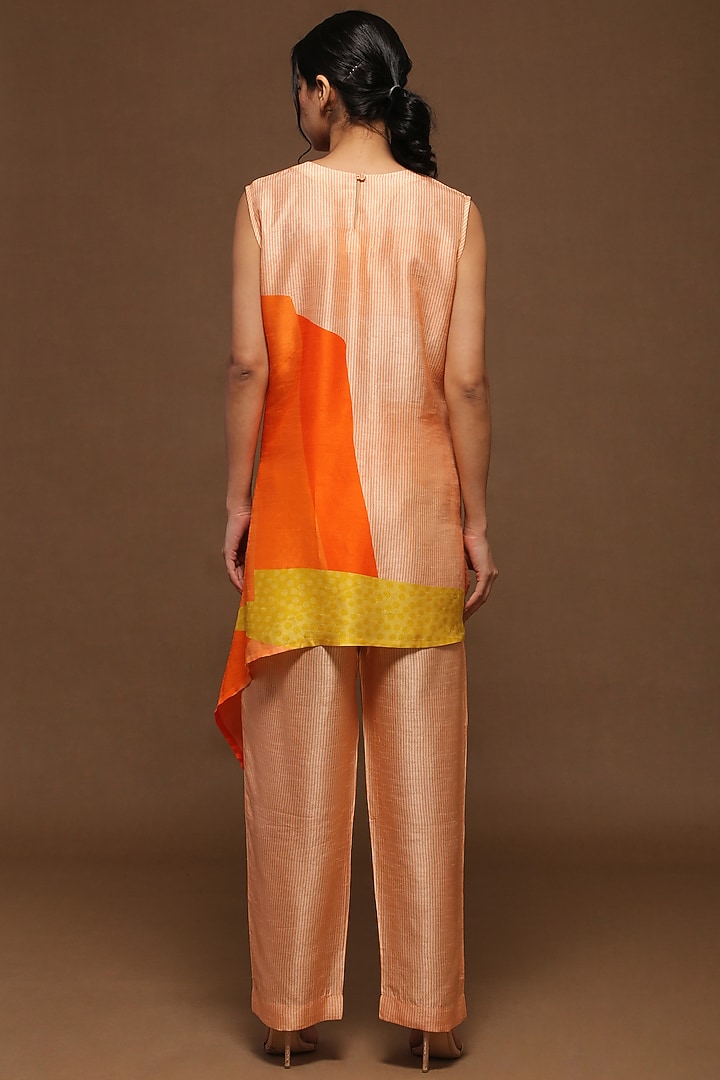 Light Orange Dupion Silk Tunic Set by CLOS at Pernia's Pop Up Shop