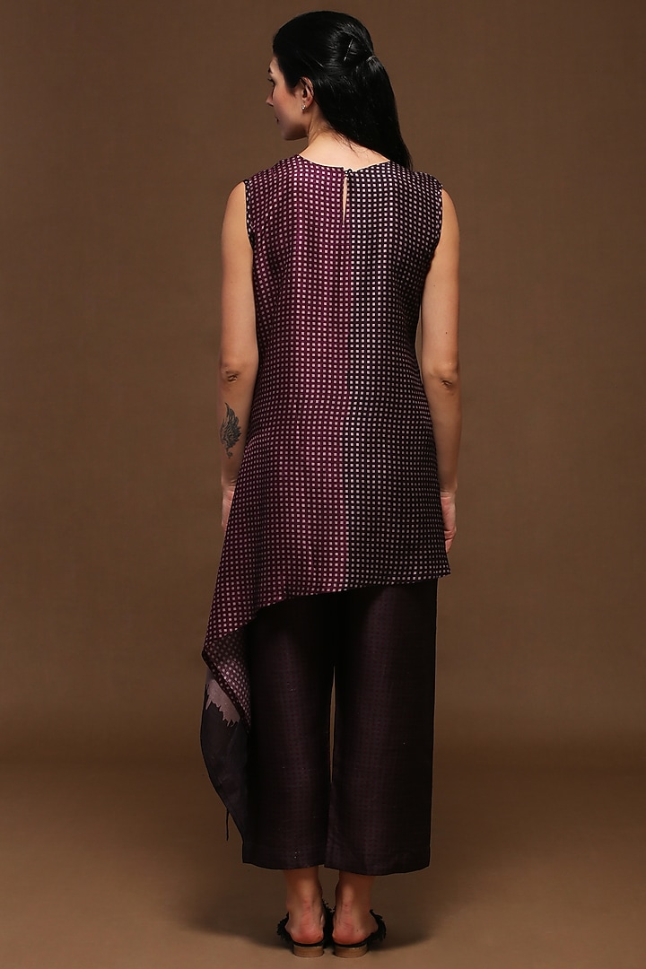 Taupe Dupion Silk Tunic Set by CLOS at Pernia's Pop Up Shop
