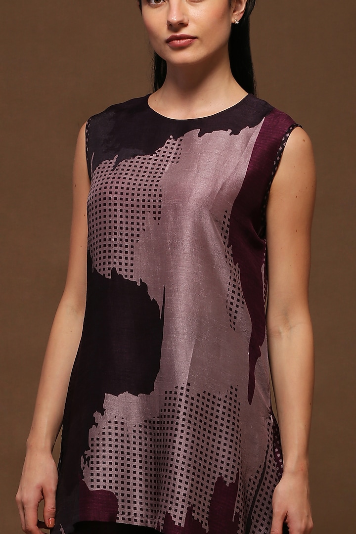 Taupe Dupion Silk Tunic Set by CLOS at Pernia's Pop Up Shop