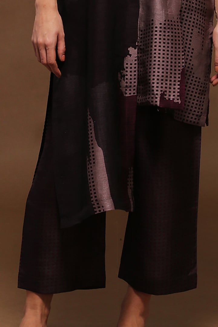 Taupe Dupion Silk Pleated Tunic Set by CLOS at Pernia's Pop Up Shop