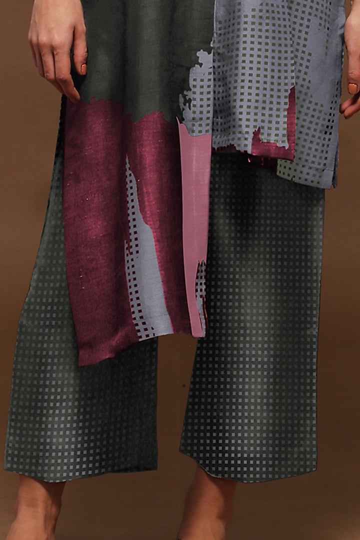 Gunmetal Grey Pleated Tunic Set by CLOS at Pernia's Pop Up Shop