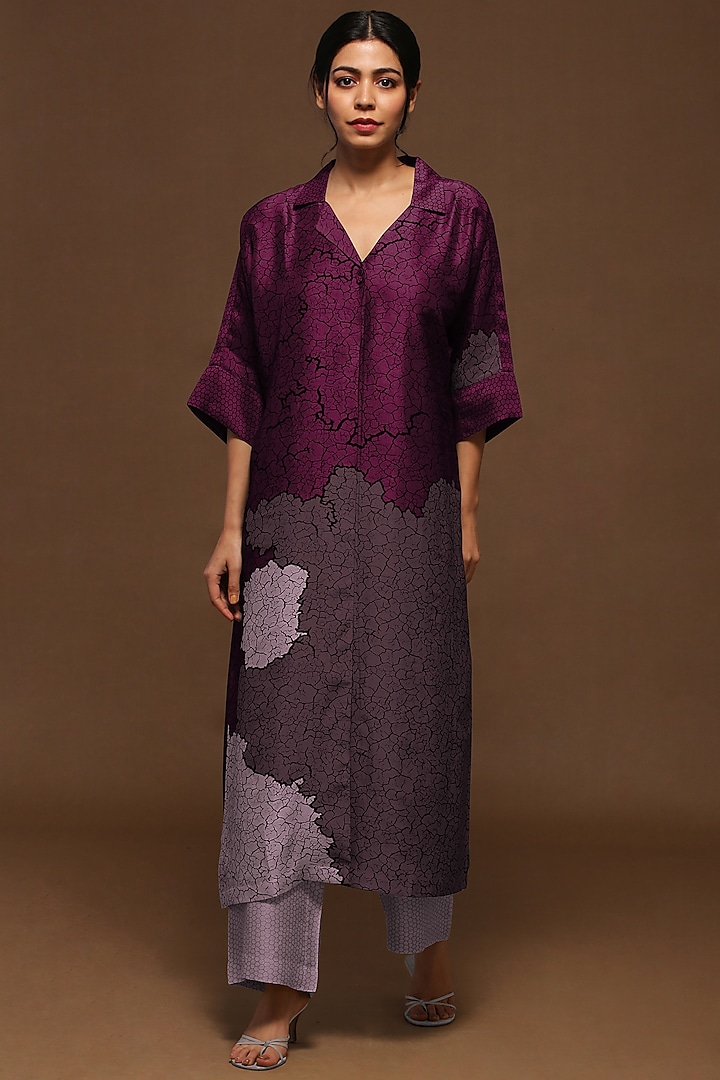 Mulberry Wood Printed Kurta Set by CLOS