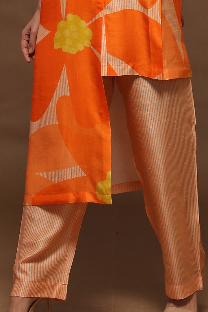 Burning Orange Printed Tunic Set by CLOS at Pernia's Pop Up Shop