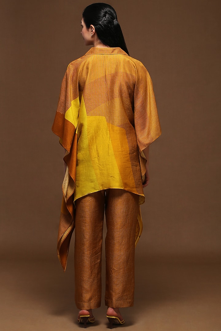 Ochre Yellow Printed Kaftan Set by CLOS at Pernia's Pop Up Shop