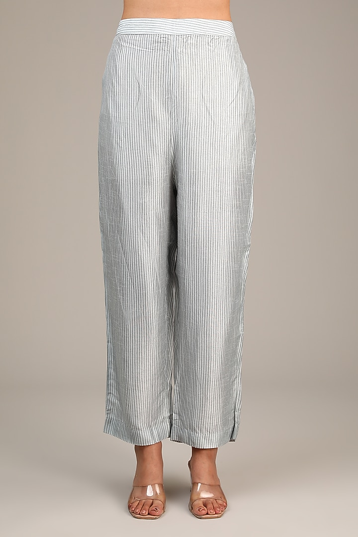 Grey Dupion Silk Floral Printed Co-Ord Set by CLOS at Pernia's Pop Up Shop