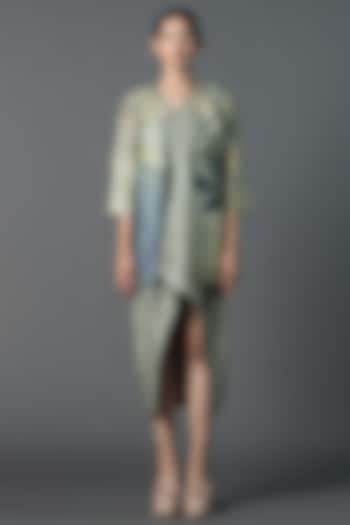 Sage Green Dupion Silk Jacket Dress by CLOS