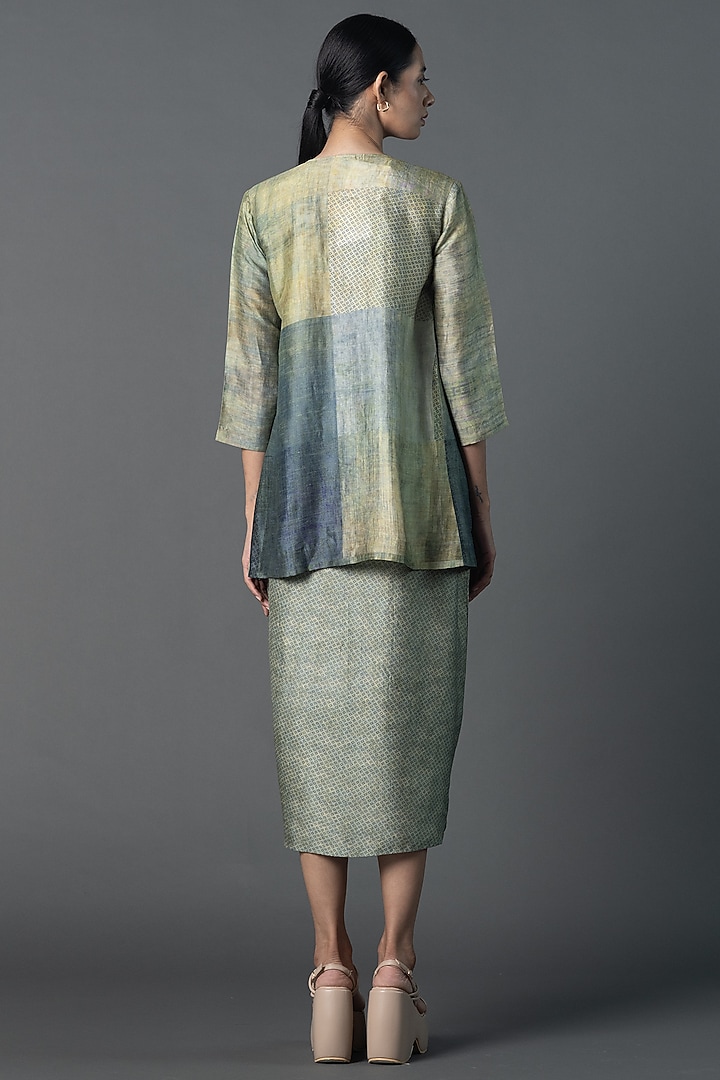 dupioni silk dress with jacket Sage Green Dupion Silk Jacket Vacation Dress by CLOS at Pernia's Pop Up  Shop 2026