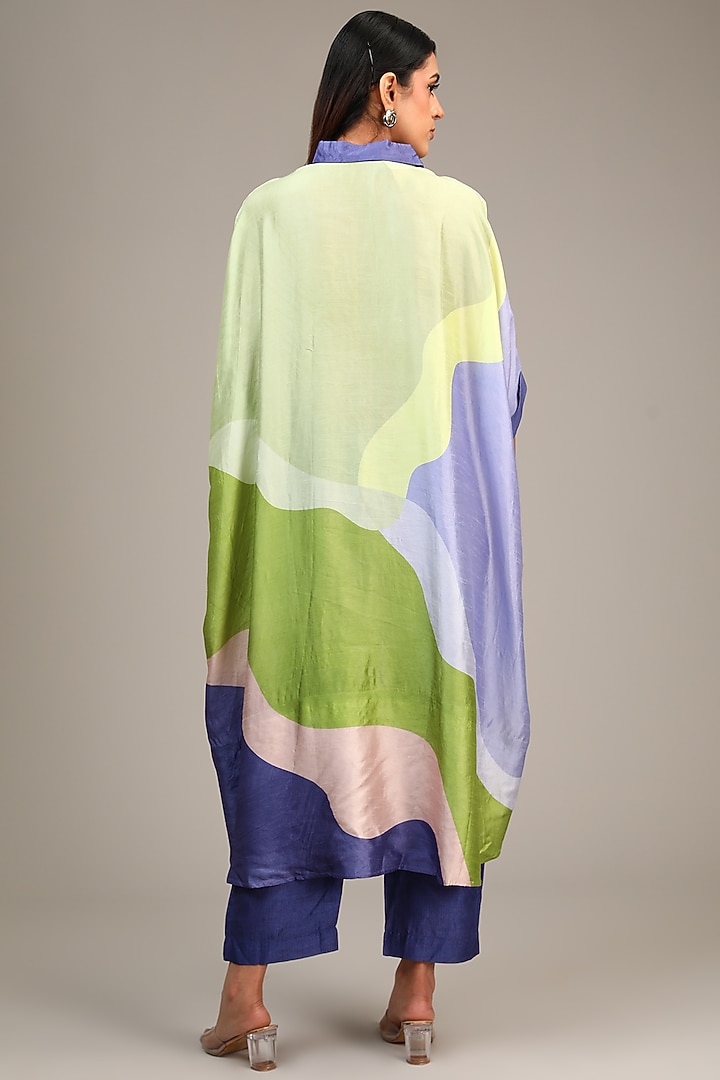 Multi-Colored Dupion Silk Geometric Printed Co-Ord Set by CLOS at Pernia's Pop Up Shop