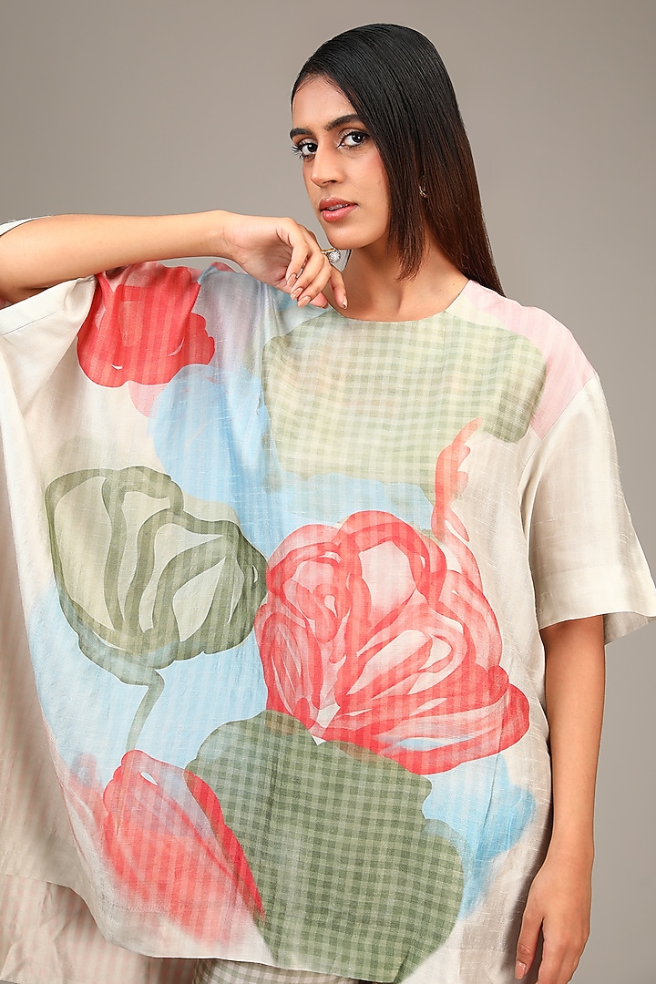 Green Dupion Silk Geometric Printed Co-Ord Set by CLOS at Pernia's Pop Up Shop