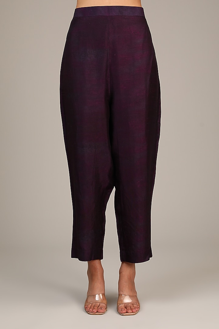 Purple Dupion Silk Geometric Printed Co-Ord Set by CLOS at Pernia's Pop Up Shop