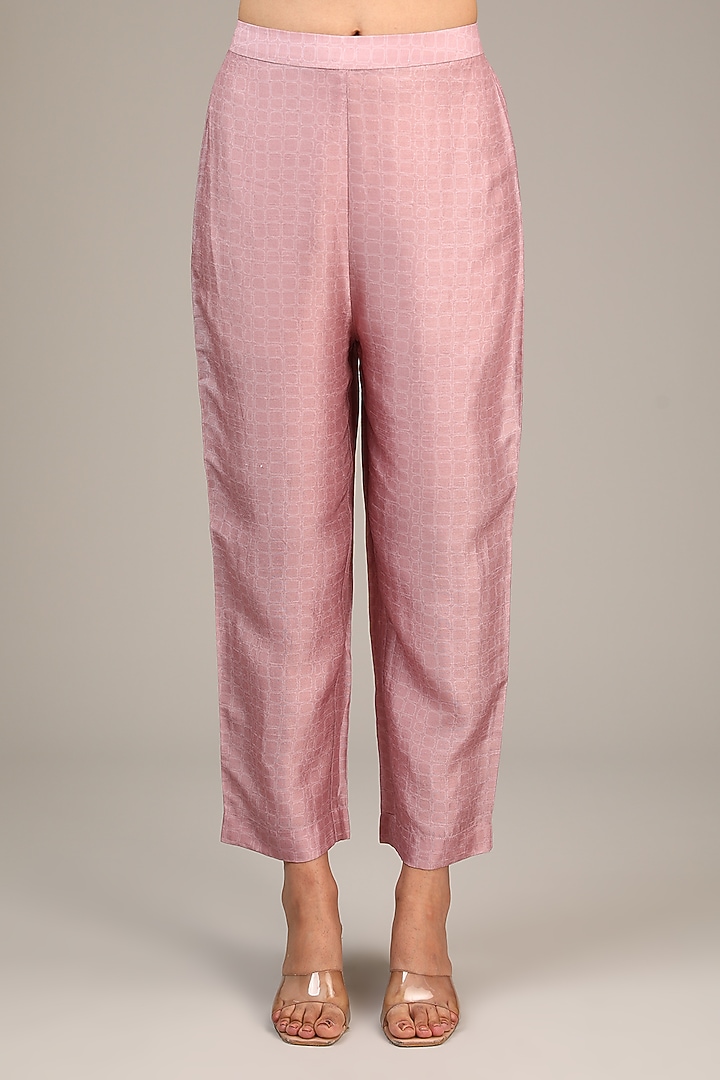 Pink Dupion Silk Floral Printed Kurta Set by CLOS at Pernia's Pop Up Shop