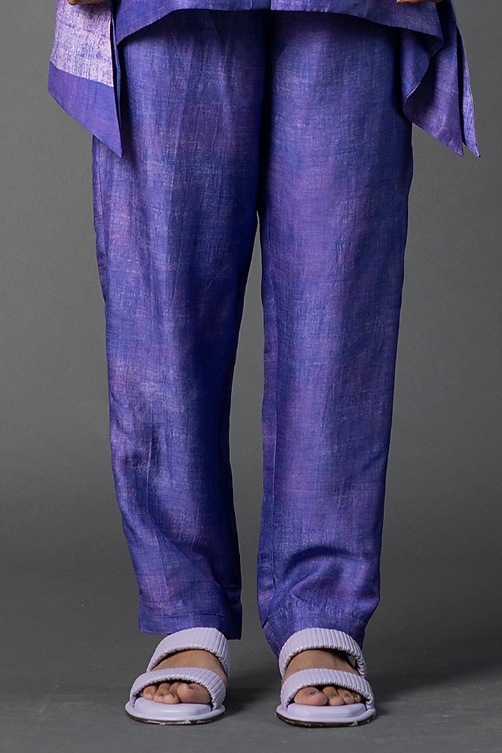 Bright Purple Dupion Silk Printed Co-Ord Set by CLOS at Pernia's Pop Up Shop