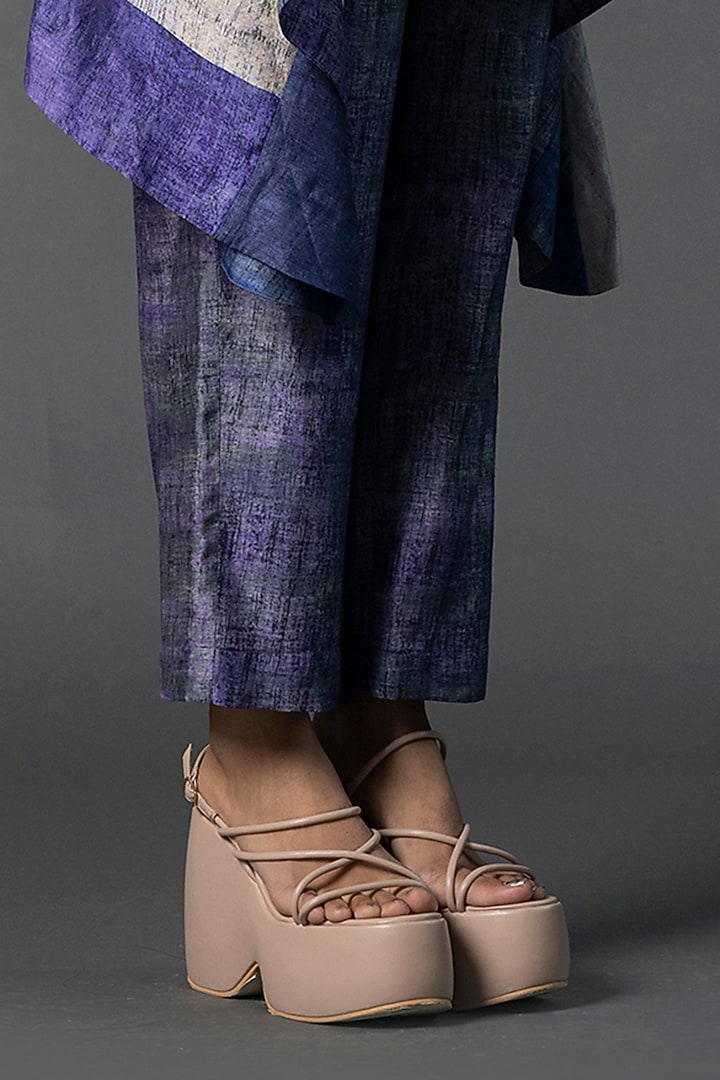 Bright Purple Dupion Silk Printed Tunic Set by CLOS at Pernia's Pop Up Shop