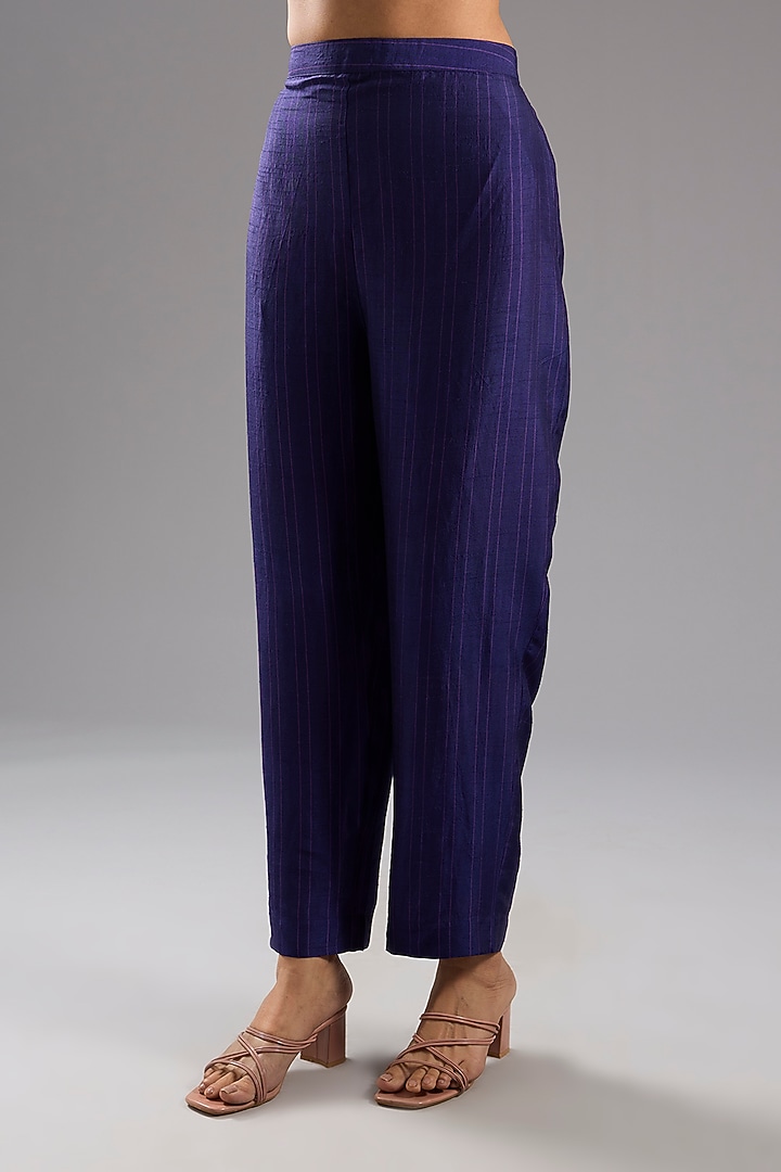 Purple Dupion Silk Abstract Printed Tunic Kurta Set by CLOS at Pernia's Pop Up Shop