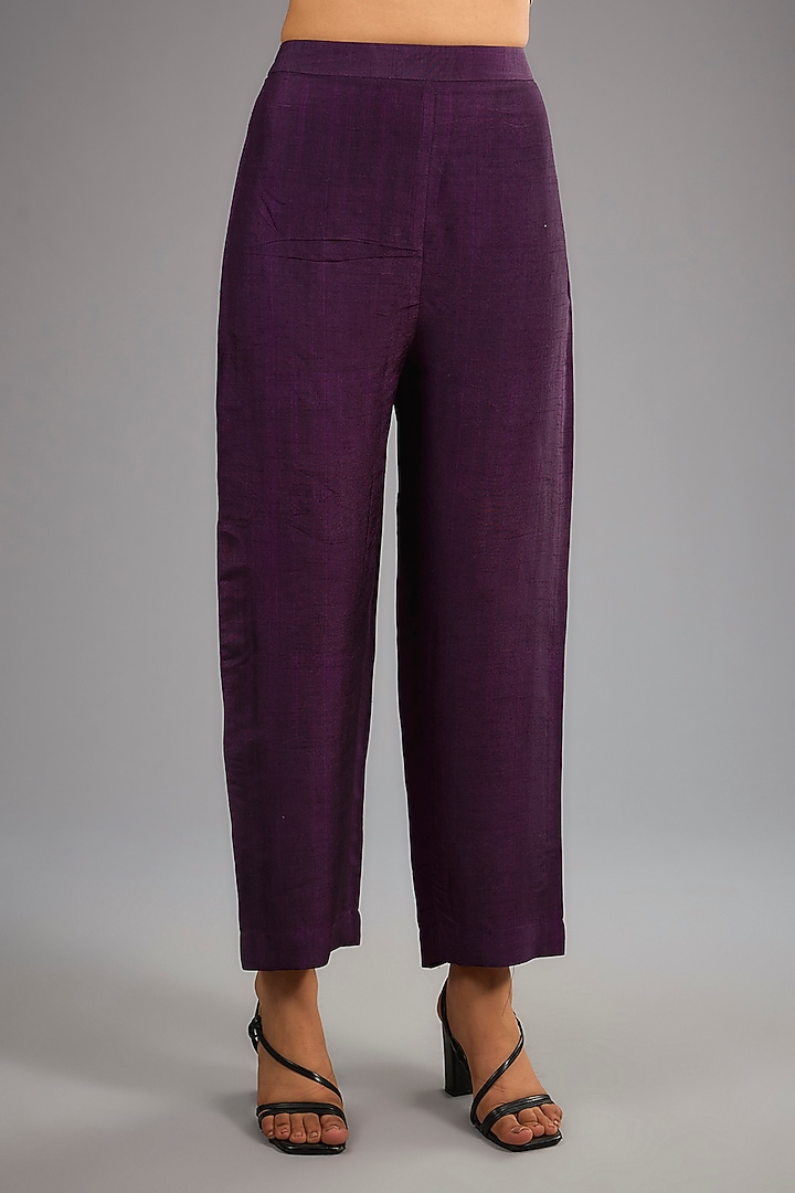 Wine Dupion Silk Printed Kurta Set by CLOS at Pernia's Pop Up Shop