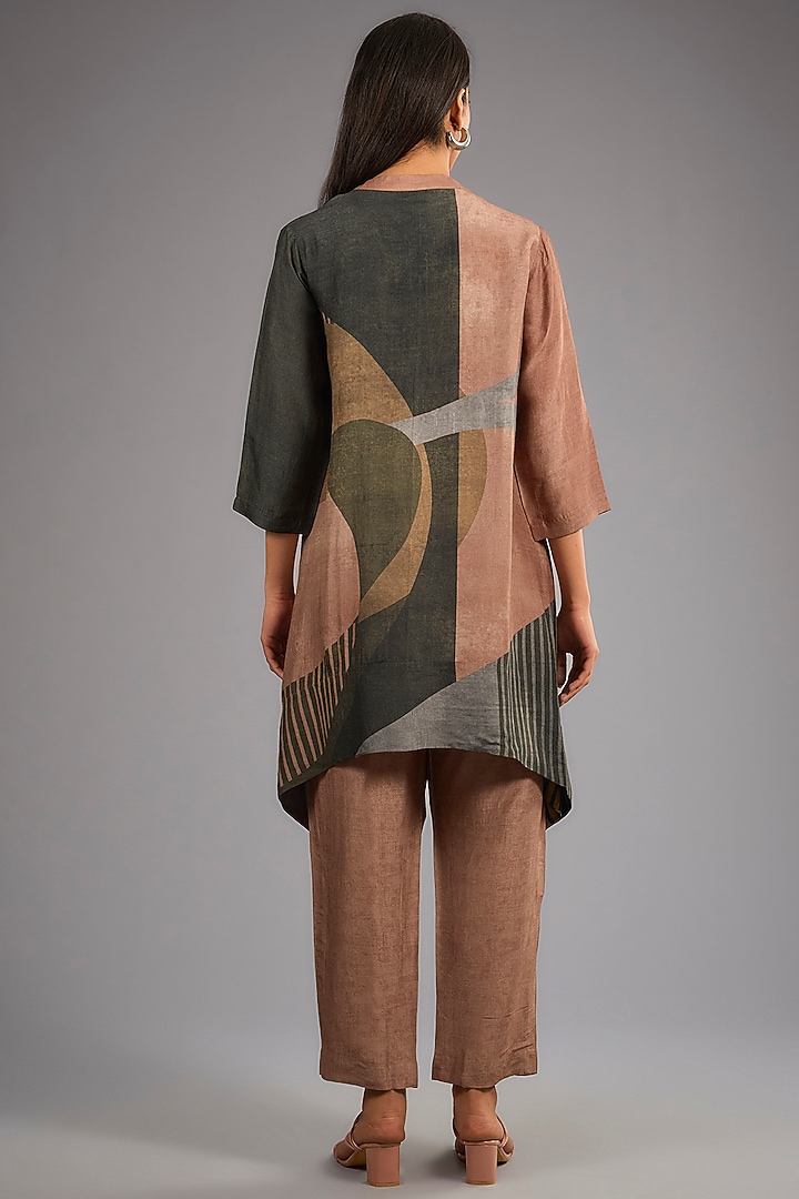 Beige Dupion Silk Printed Kurta Set by CLOS at Pernia's Pop Up Shop