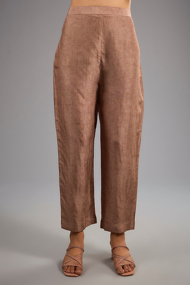 Beige Dupion Silk Printed Kurta Set by CLOS at Pernia's Pop Up Shop
