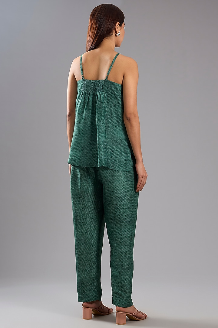 Green Dupion Silk Abstract Printed Tunic Kurta Set by CLOS at Pernia's Pop Up Shop
