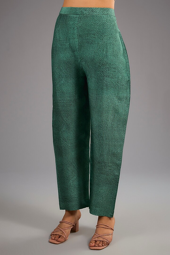 Green Dupion Silk Printed Kurta Set by CLOS at Pernia's Pop Up Shop