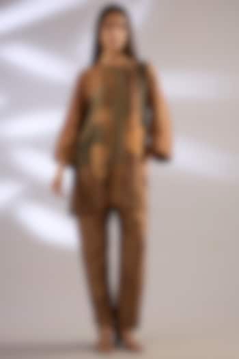 Brown Dupion Silk Kurta Set by CLOS at Pernia's Pop Up Shop