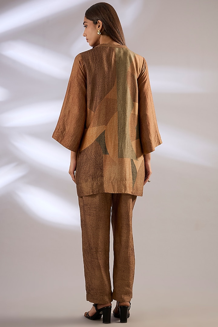 Brown Dupion Silk Kurta Set by CLOS at Pernia's Pop Up Shop