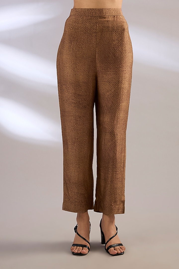 Brown Dupion Silk Kurta Set by CLOS at Pernia's Pop Up Shop