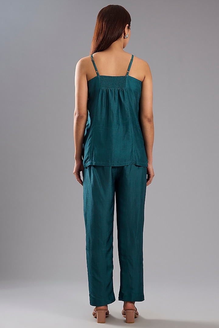 Green Dupion Silk Abstract Printed Tunic Kurta Set by CLOS at Pernia's Pop Up Shop