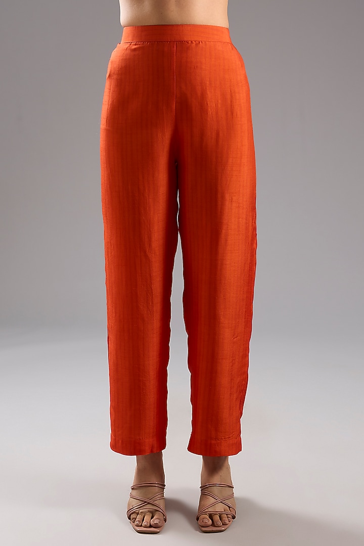 Red Silk Crepe Abstract Printed Tunic Kurta Set by CLOS at Pernia's Pop Up Shop