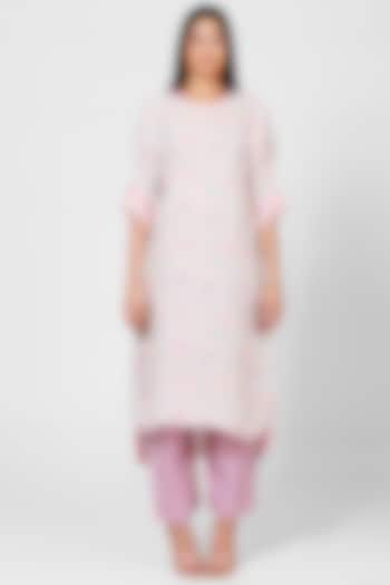 Pink Linen Digital Printed Reversible Tunic Set by CLOS at Pernia's Pop Up Shop