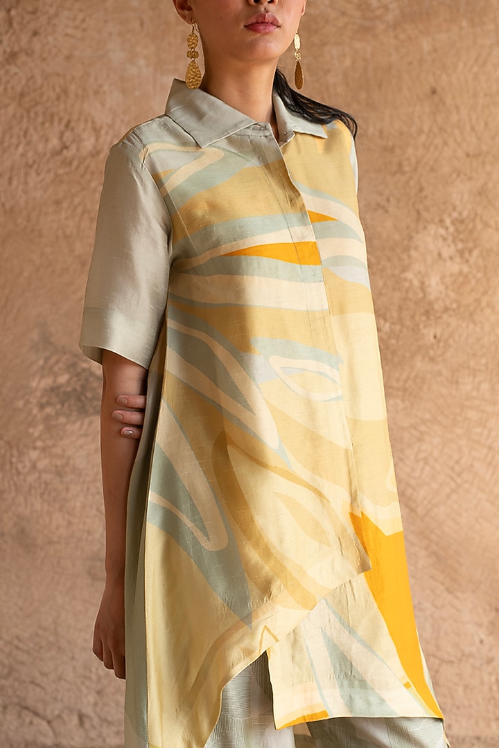 Mint Green Dupion Silk Co-Ord Set by CLOS at Pernia's Pop Up Shop