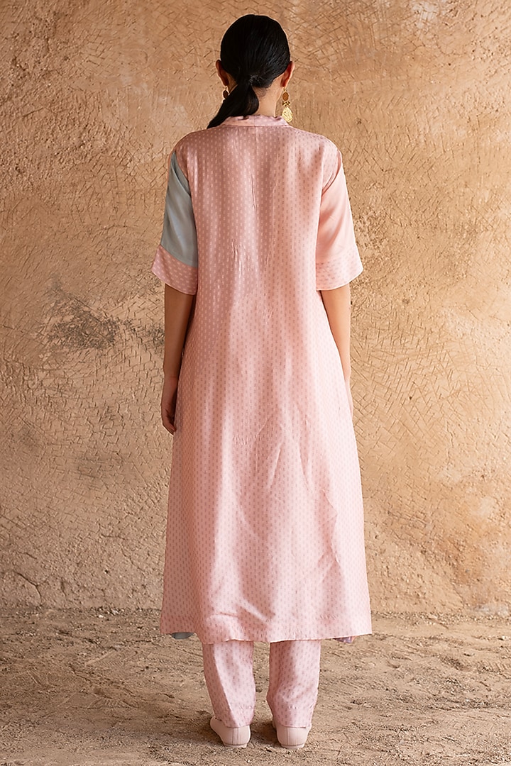 Taupe Dupion Silk Kurta Set by CLOS at Pernia's Pop Up Shop